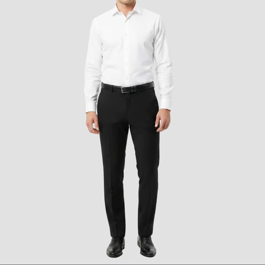 black dress trousers with belt loops