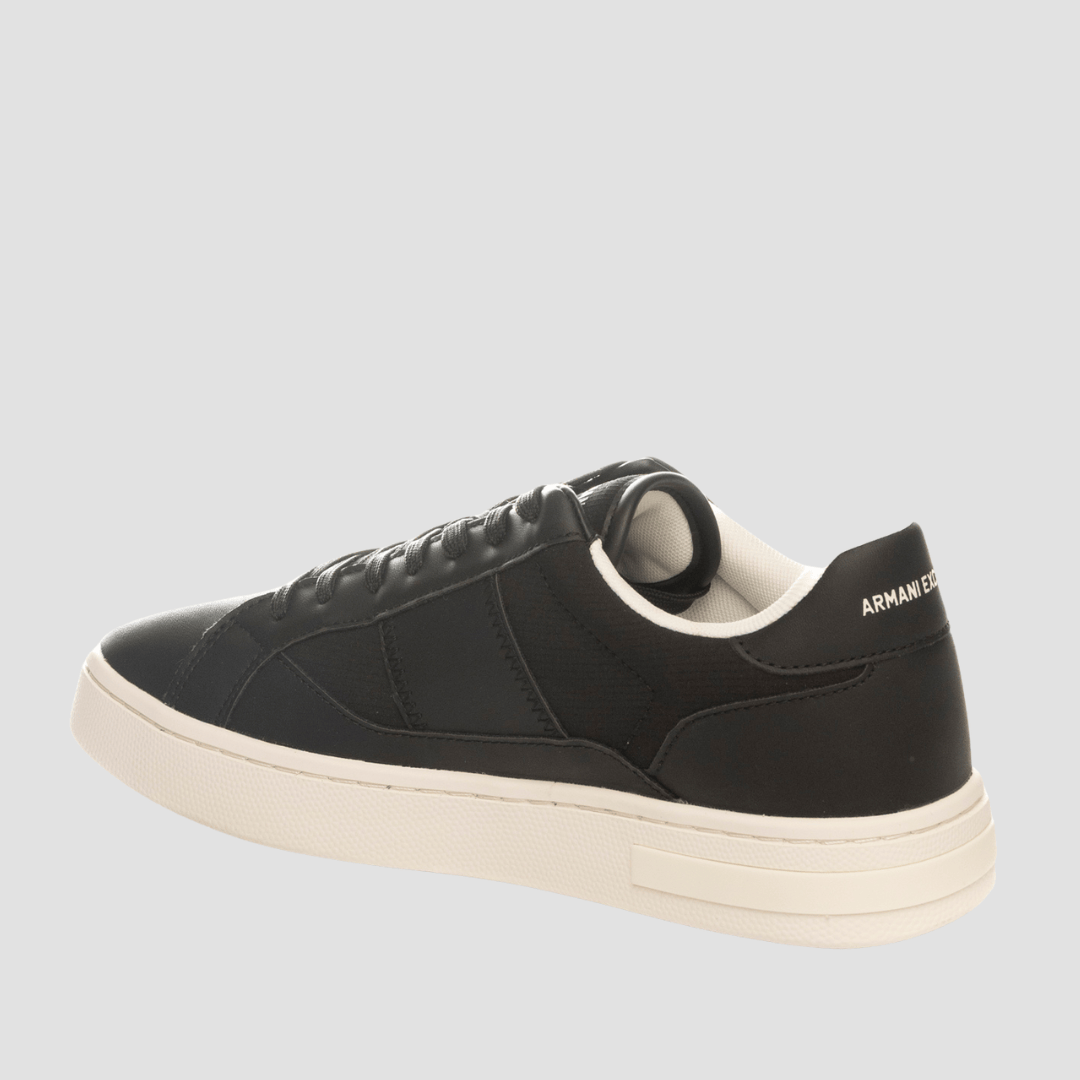Armani Mens Sneakers in Black with White Sole