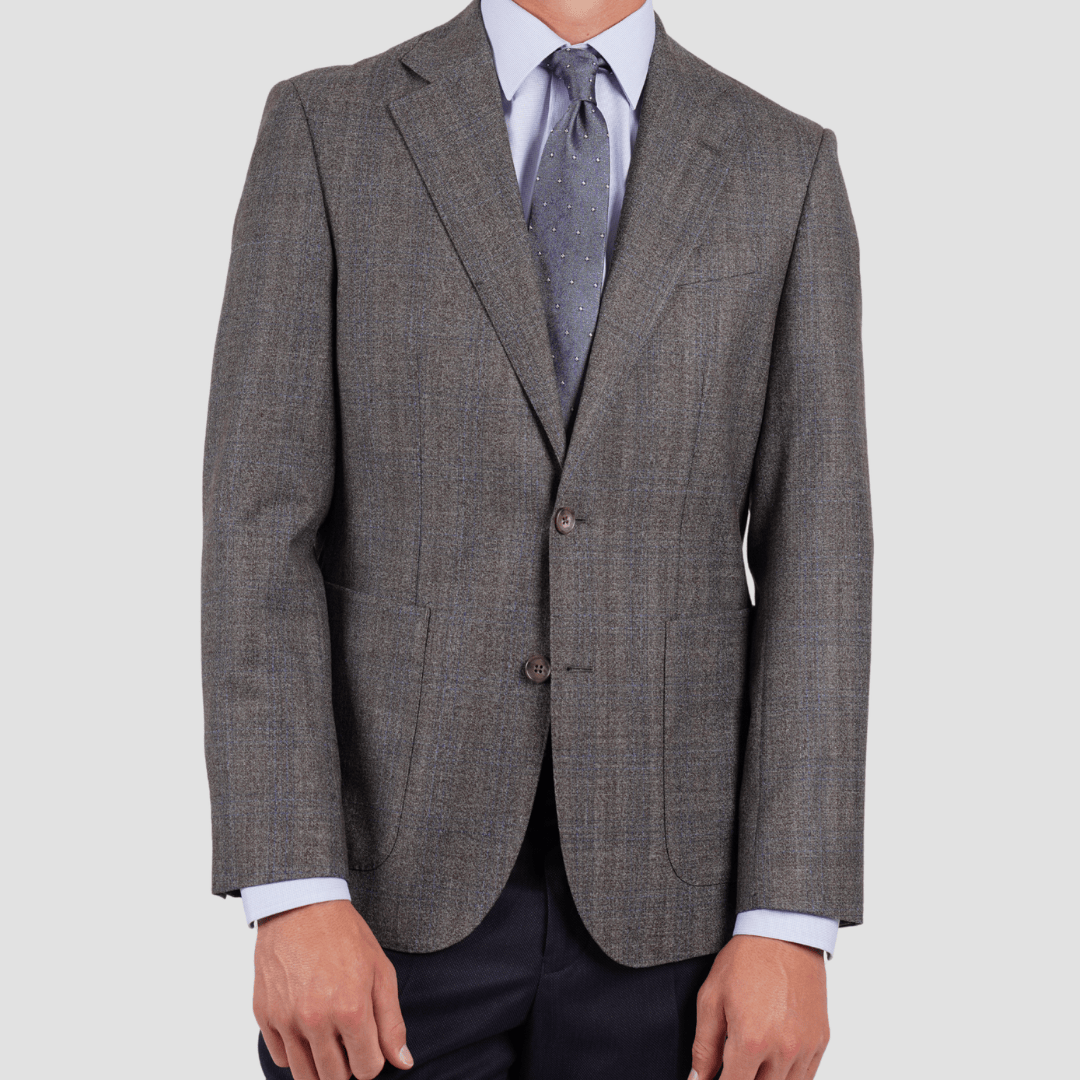 Hardy Amies Brinsley Mini Check Sports Jacket Brown