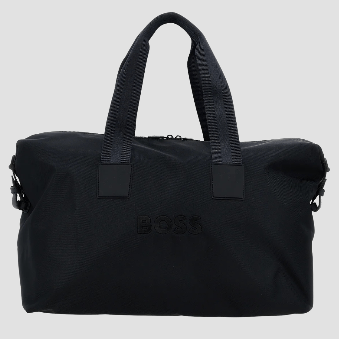 Boss Catch Rubberized Logo Holdall Bag in Dark Blue