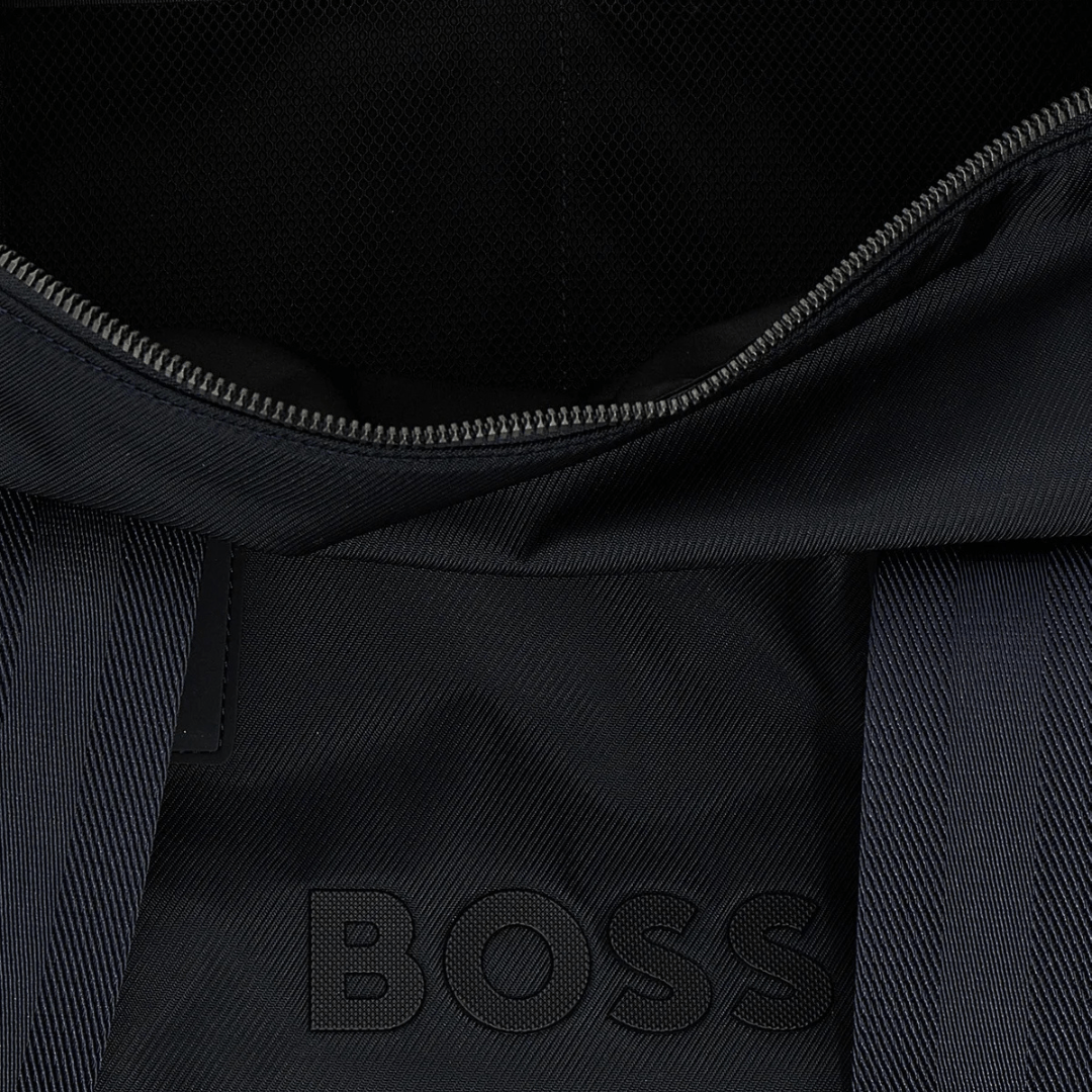 Boss Catch Rubberized Logo Holdall Bag in Dark Blue
