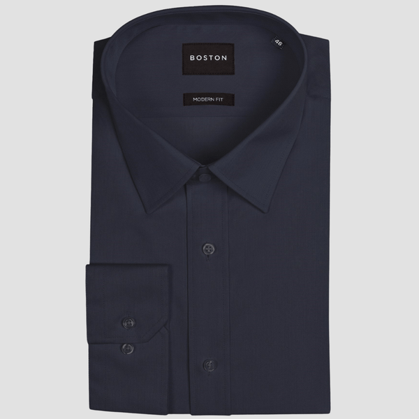 Boston Slim Fit Liberty Business Shirt in Navy Mens Suit Warehouse - Melbourne Boston Slim Fit Liberty Business Shirt in Navy Mens Suit Warehouse - Melbourne