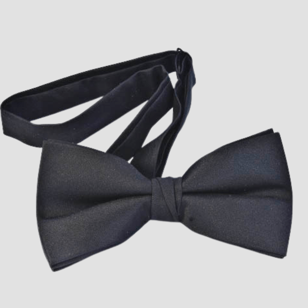 Boulvandre Boys Bow Tie in Black Satin