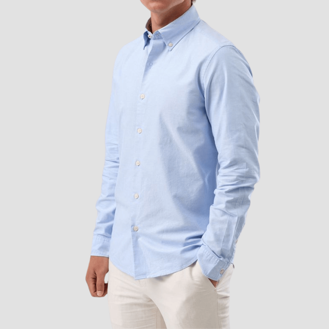 Brooksfield Casual Oxford Button Down Shirt in Blue