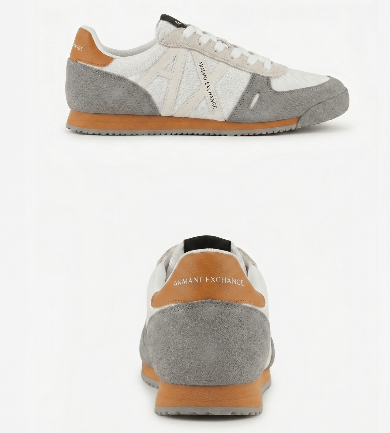 Brown and grey suede Armani sneakers