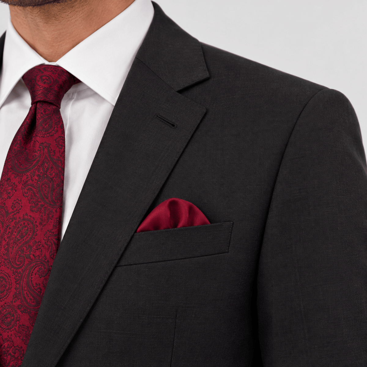 Savile Row Tailored Fit Men's Abram Travel Suit in Charcoal Australian Merino Wool