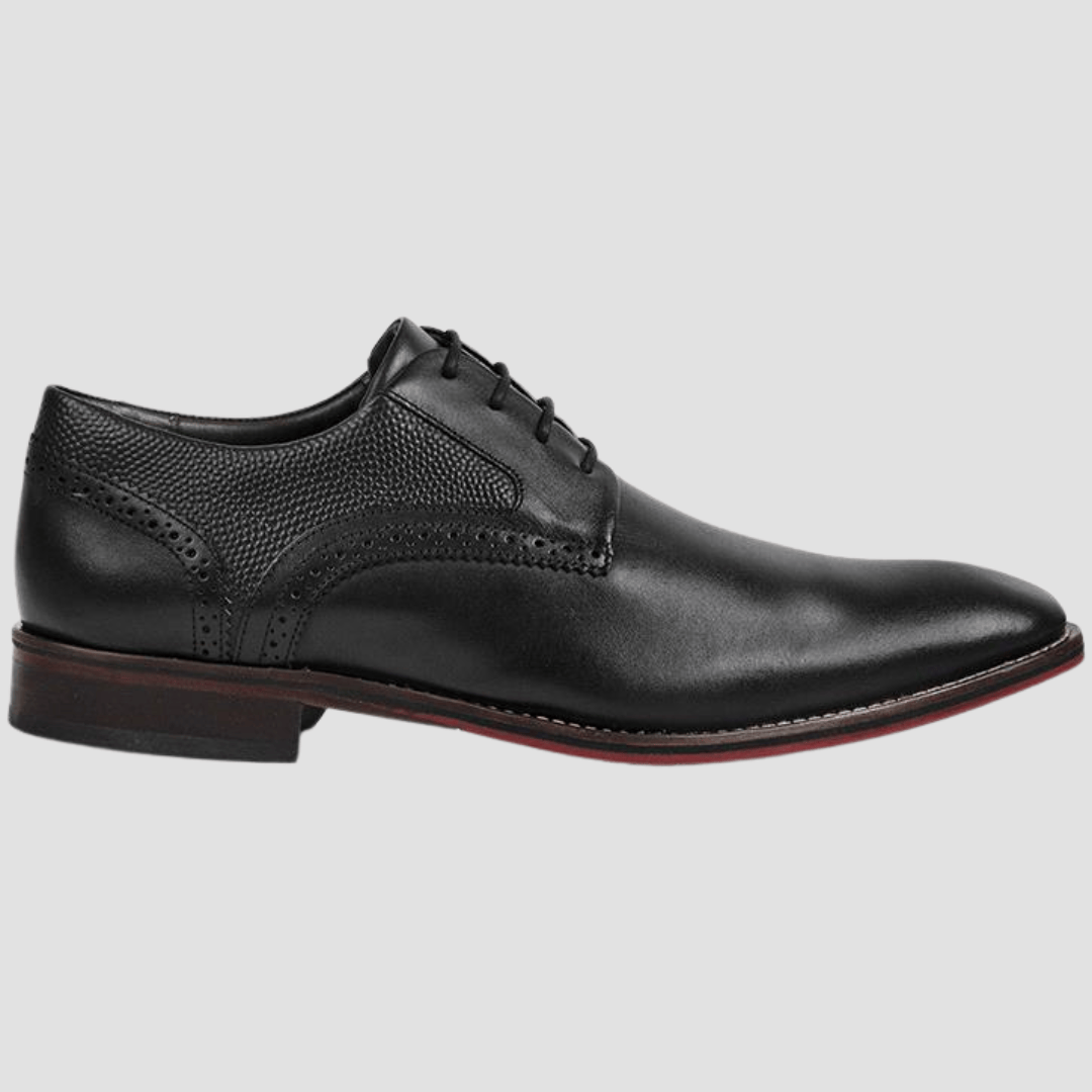 Ferracini Iker Lace Up Leather Shoe in Black Leather