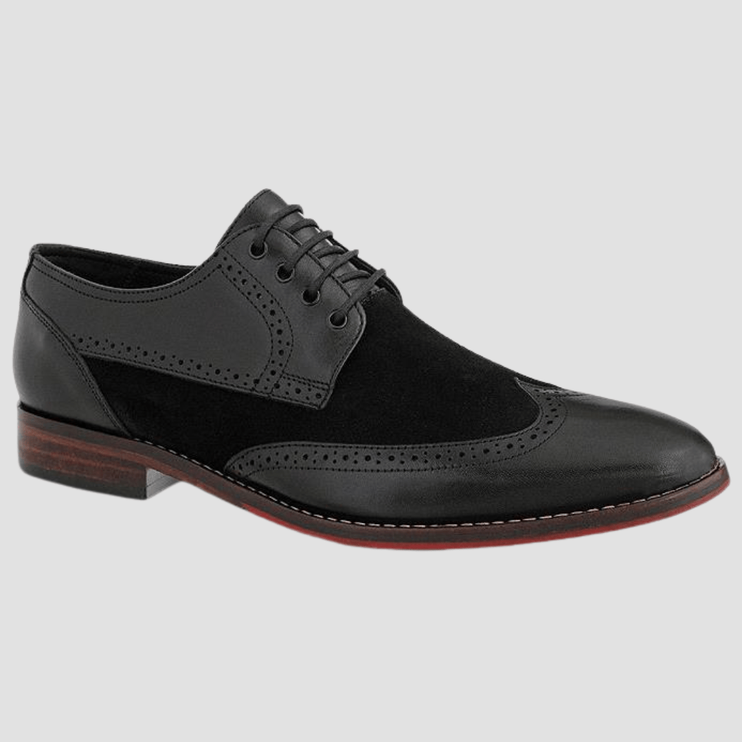 Black leather dress shoe