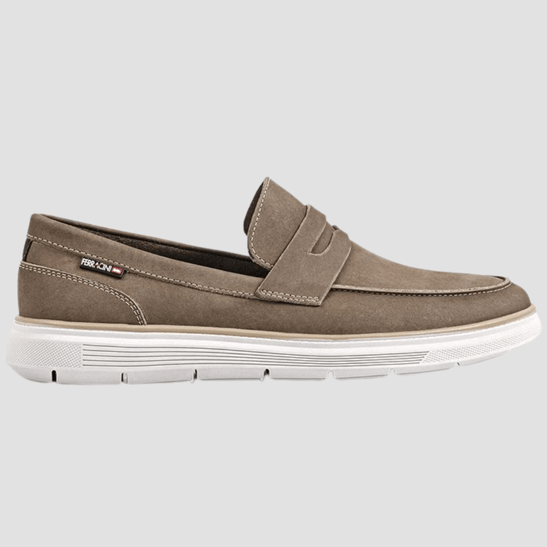 Ferracini Wesson Slip On Mens Leather Loafer in Grey
