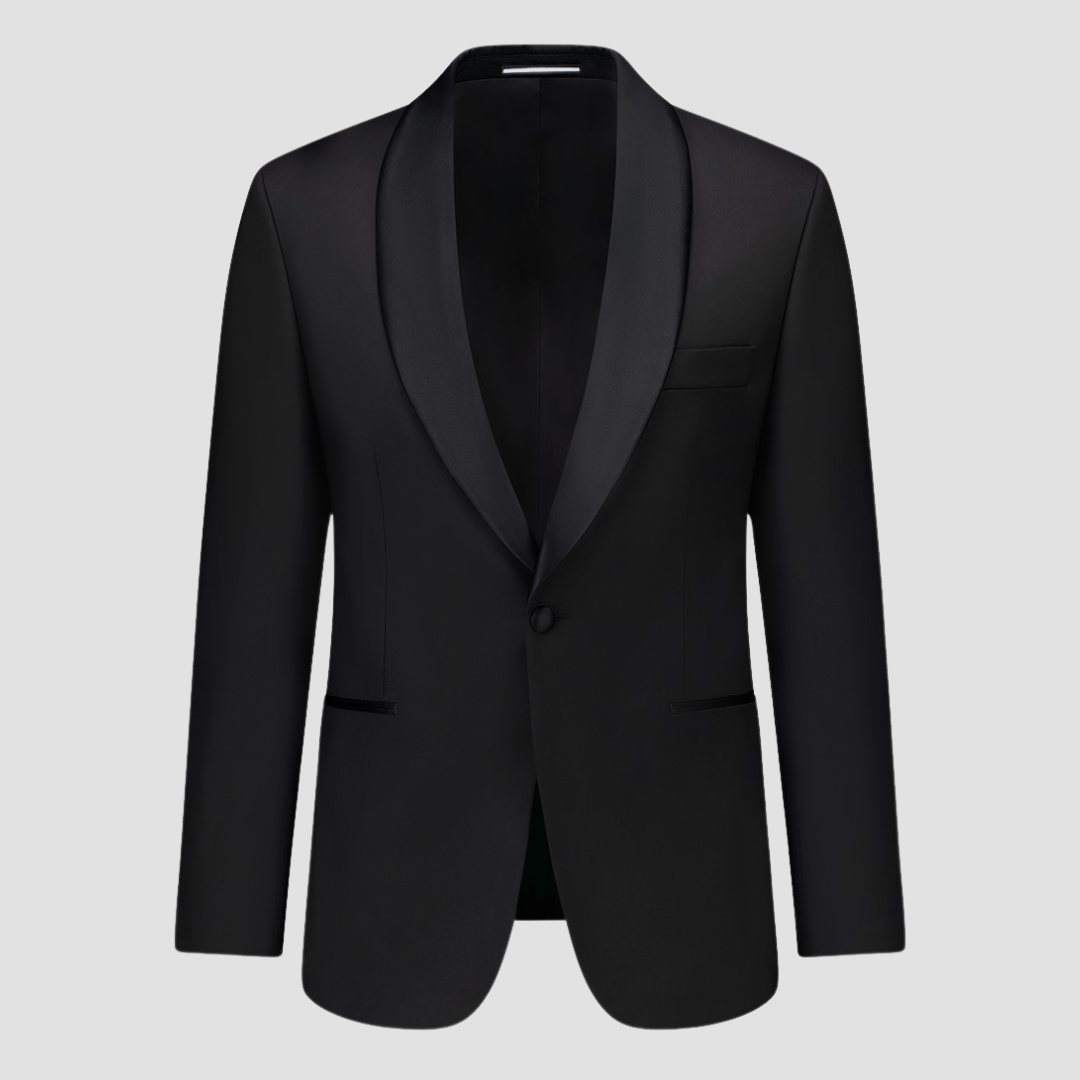 Gibson Slim Fit Astley Tuxedo Suit in Black Pure Wool FMG100