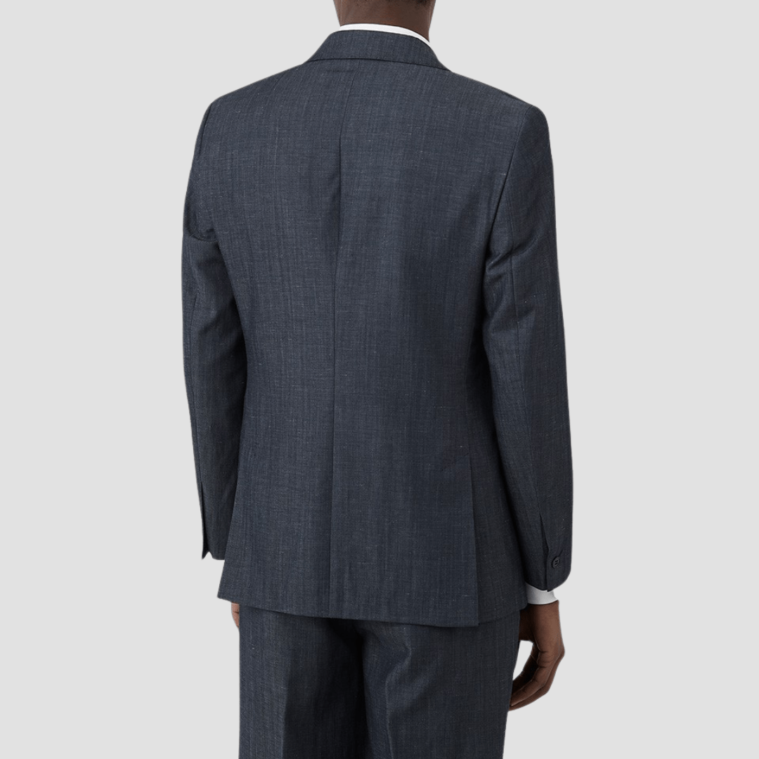 Gibson Slim Fit Peak Lapel Vedder Suit in Denim Blue