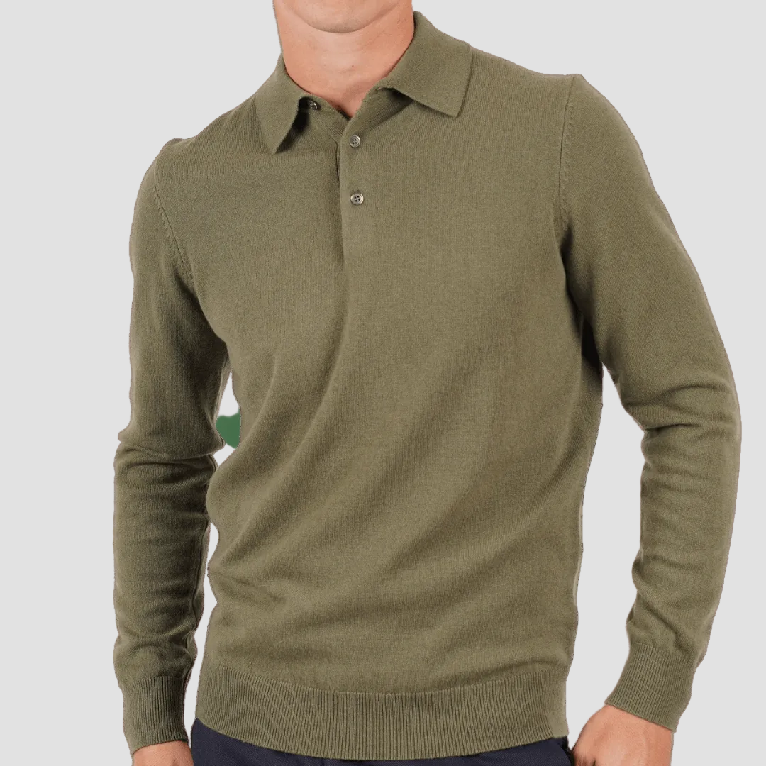 Green sweater worn by a person on a transparent background