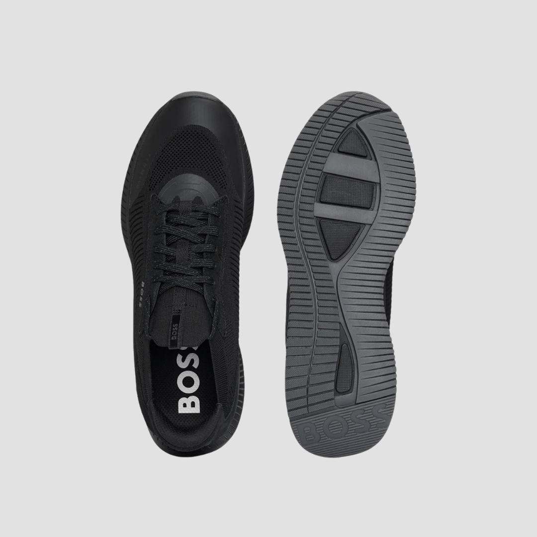 Hugo Boss Lightweight TTNM Evo Knitted Upper Trainers in Black