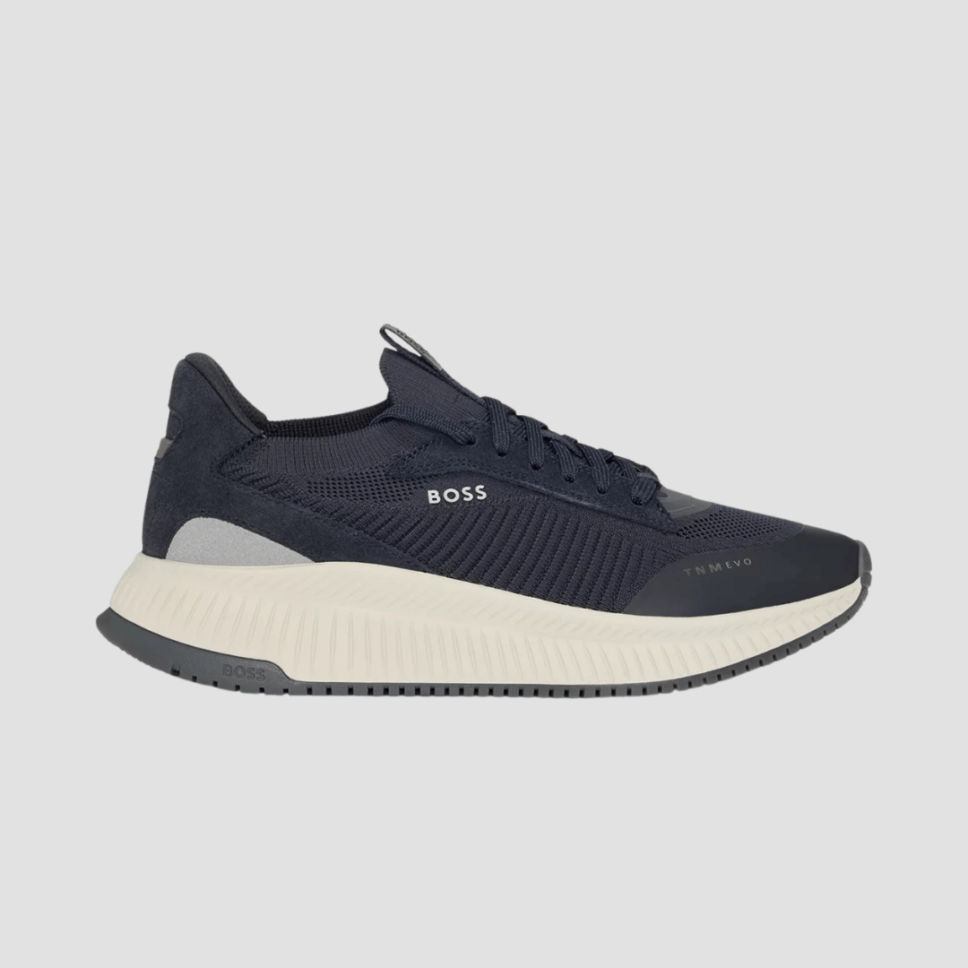 Hugo Boss Lightweight TTNM Evo Knitted Upper Trainers in Dark Blue