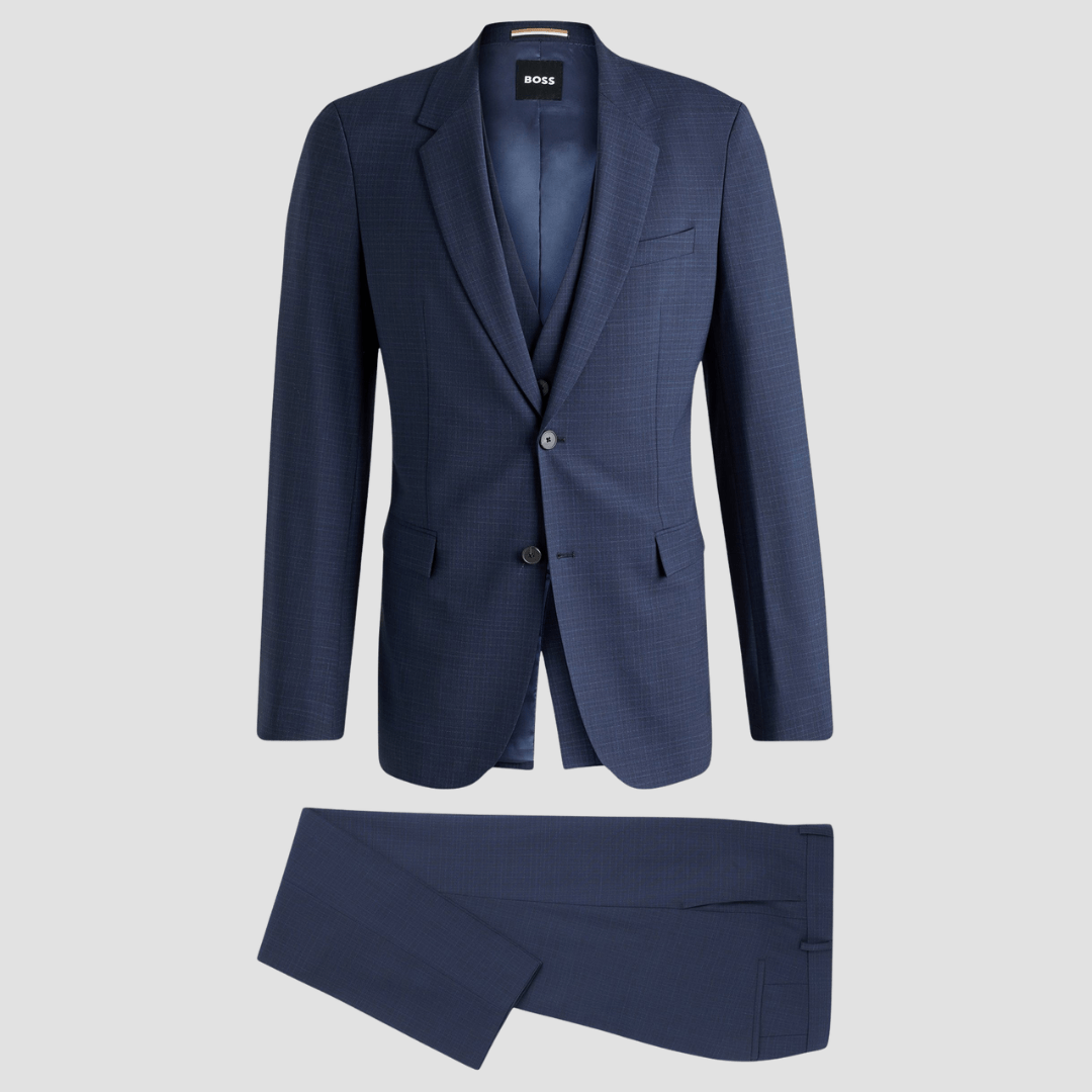 Hugo Boss Slim Fit H-Houston Three Piece Suit in Dark Blue