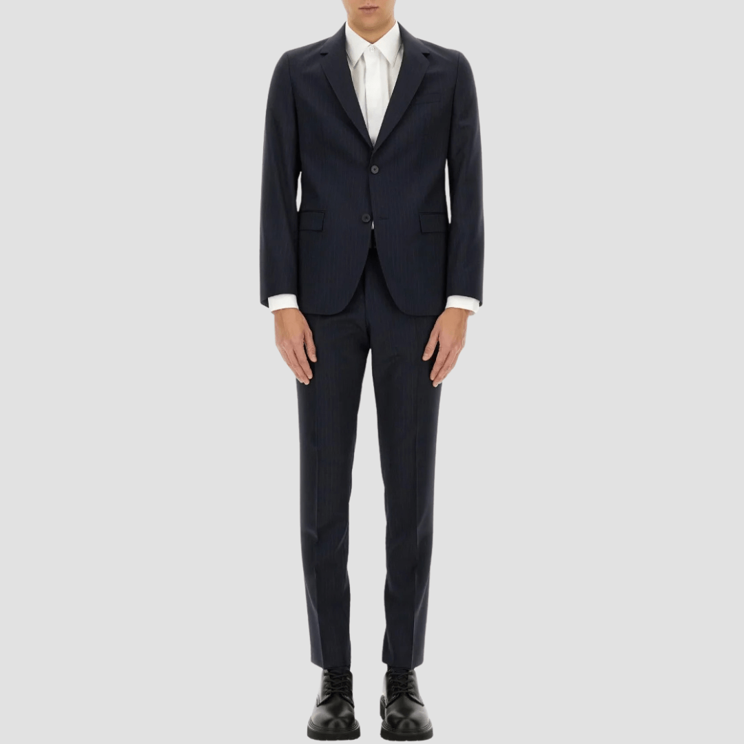 Hugo Boss Slim Fit H-Houston Two Piece Suit in Dark Blue Pinstripe