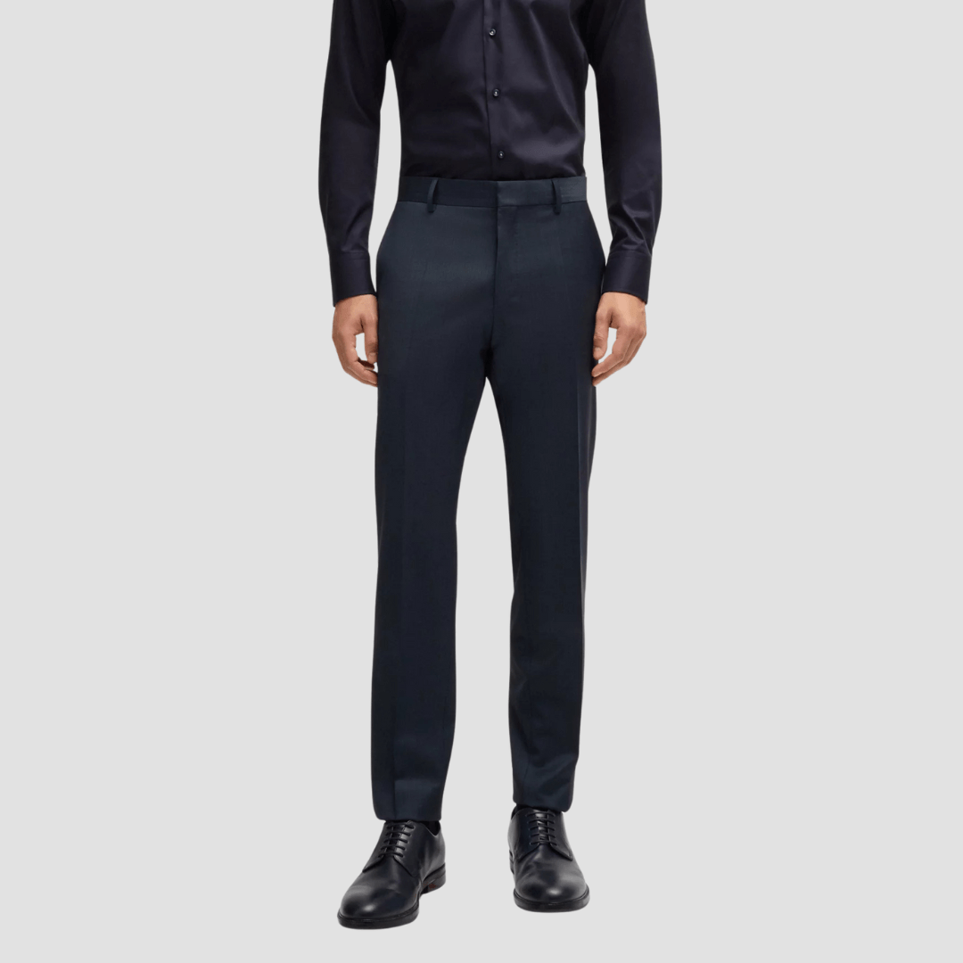 Hugo Boss Slim Fit H-Huge Suit in Micro Pattern Dark Blue