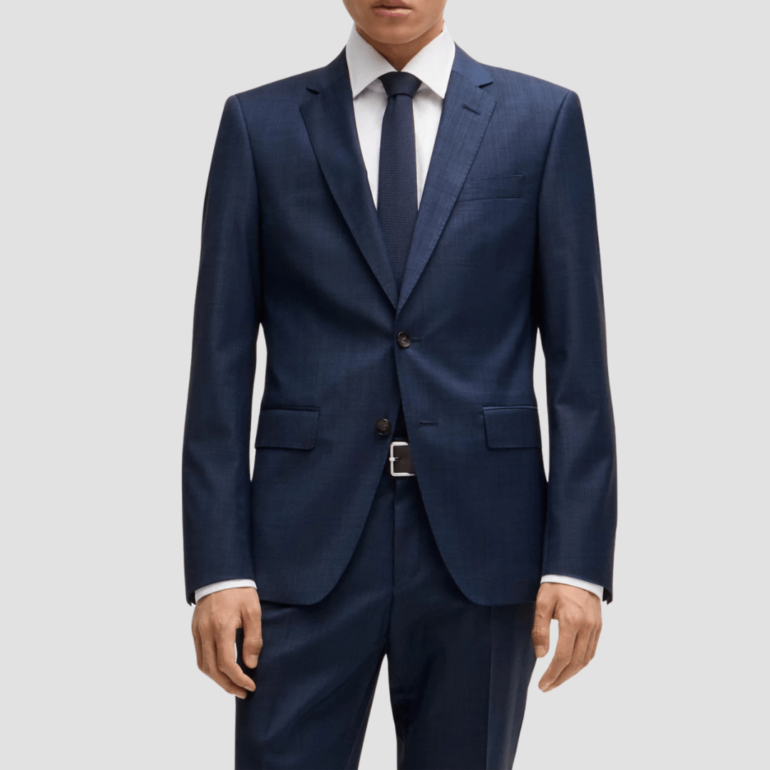 Hugo Boss Slim Fit H-Huge Suit in Micro Pattern Light Blue