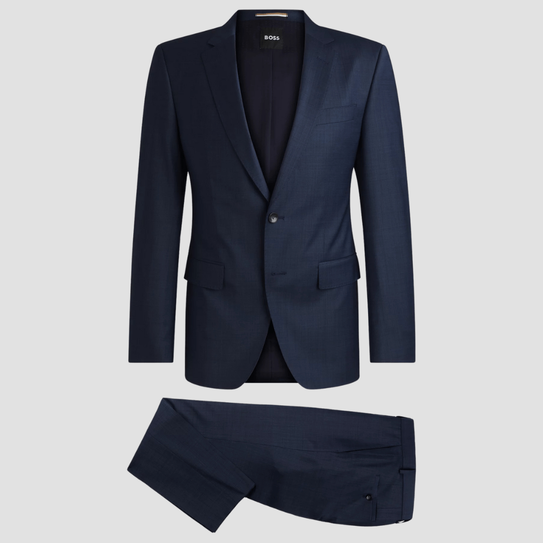 Hugo Boss Slim Fit H-Huge Suit in Micro Pattern Light Blue