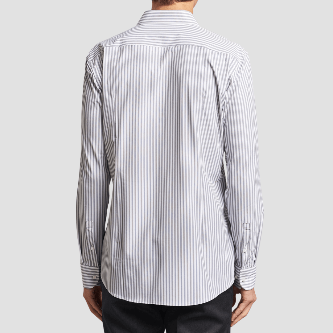 Boss Slim Fit Hank-Kent Shirt in Grey and White Stripe