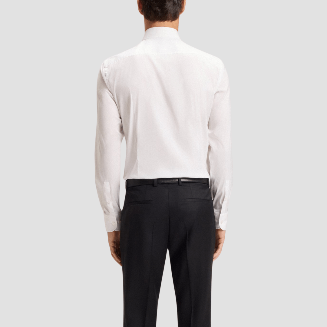 Boss Slim Fit Hank-Spread Shirt in White