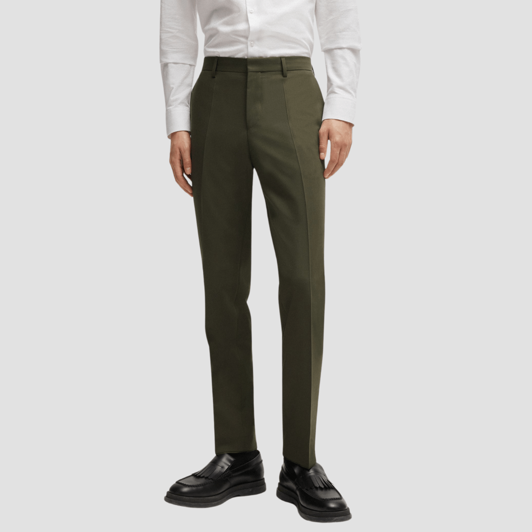 Hugo Boss Slim Fit Henry Getlin 232X Suit in Khaki