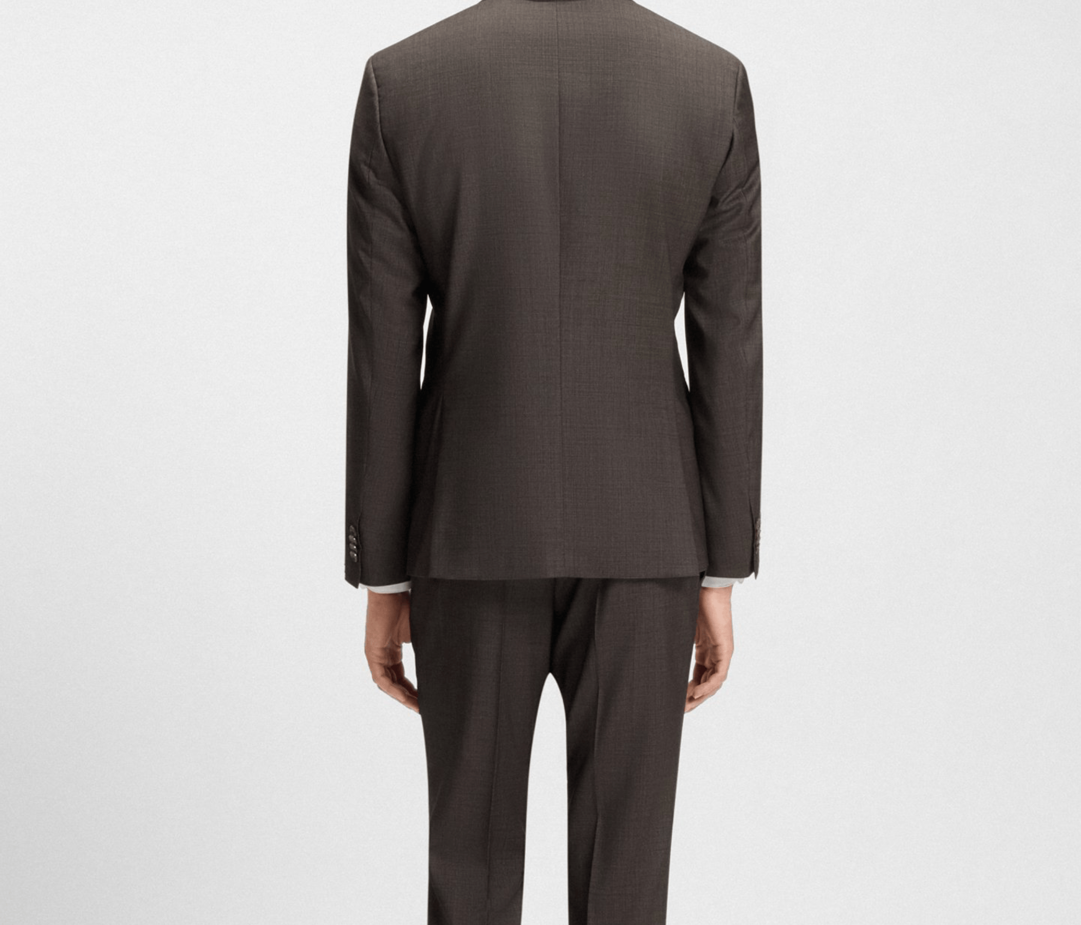 Brown suit on a white background