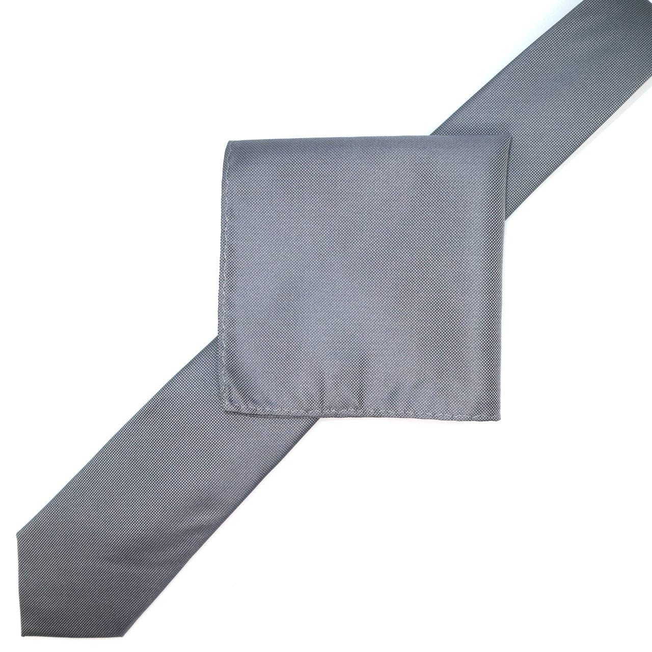 James Adelin Luxury Neck Tie in Charcoal Textured Weave