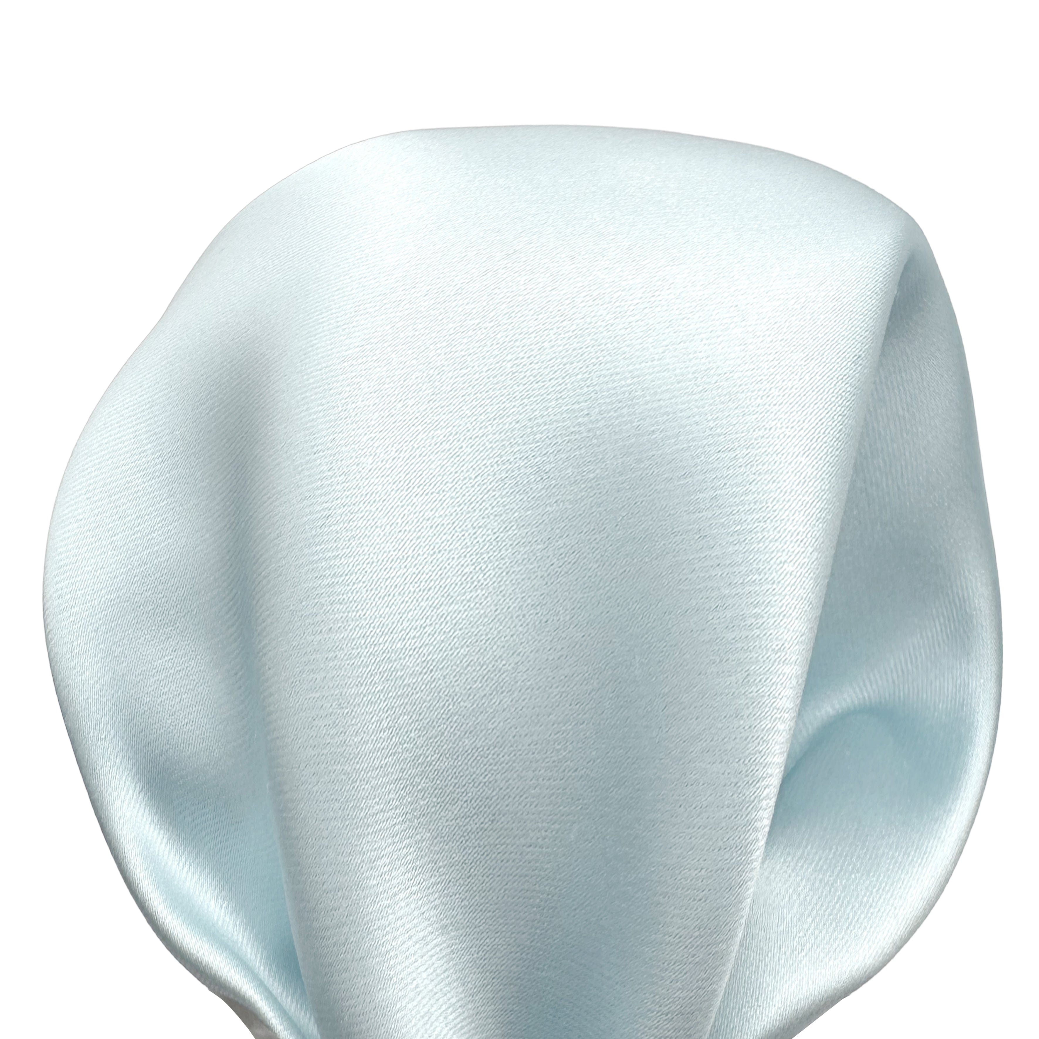 James Adelin Luxury Satin Weave Pocket Square in Ice Blue