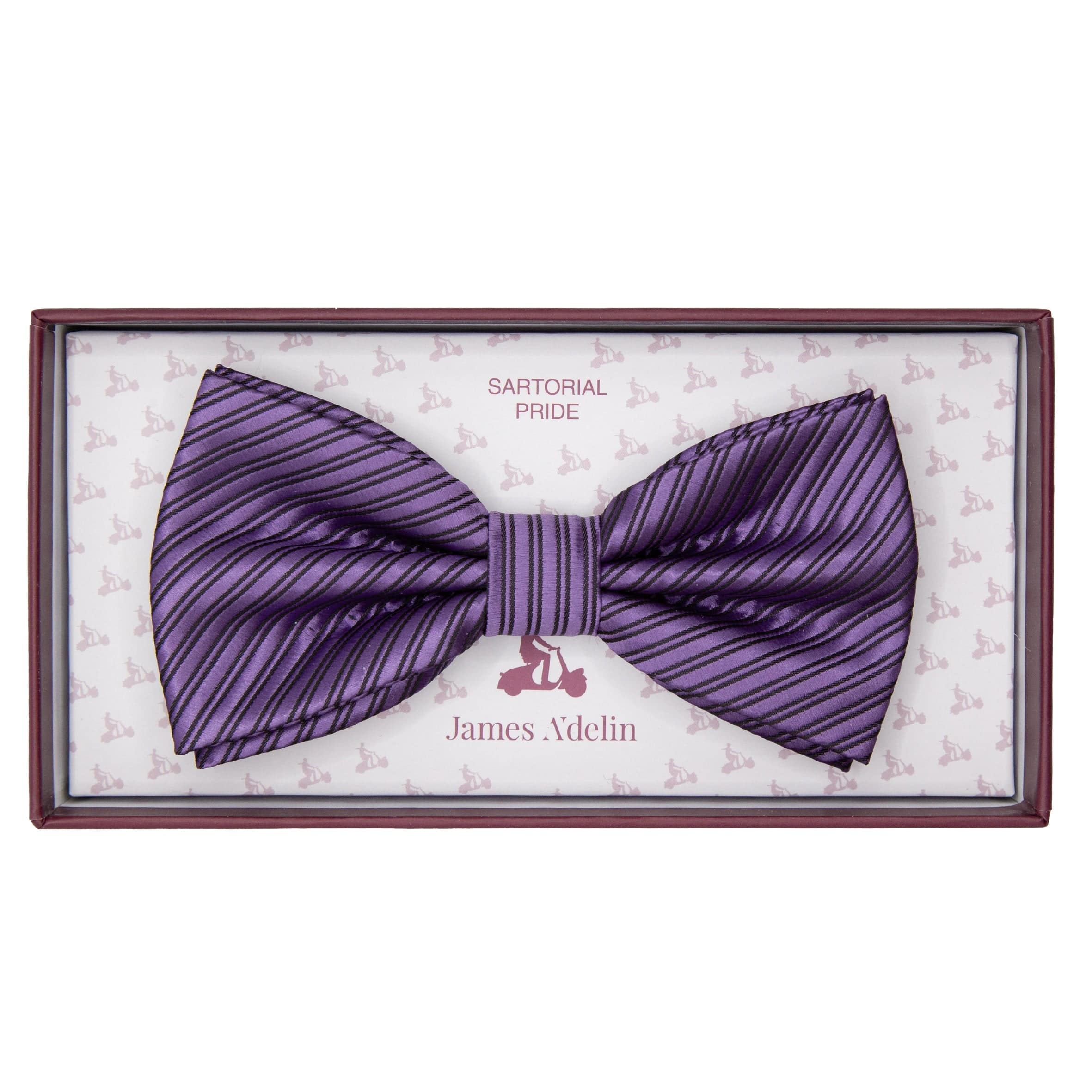 James Adelin Luxury Diagonal Textured Twill Weave Bow Tie in Purple