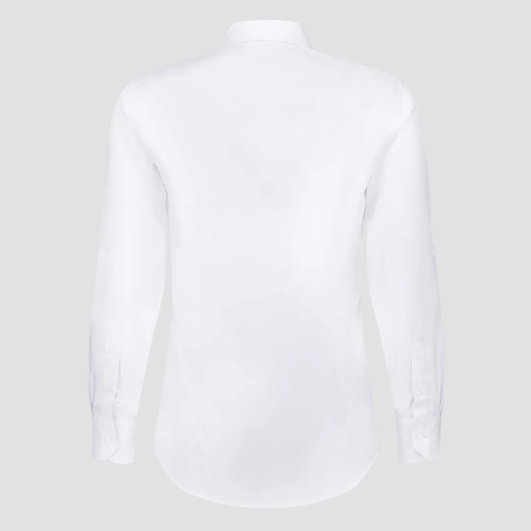 Jenson Mens Tapered Fit Cab Sauv Business Shirt in White Pure Cotton