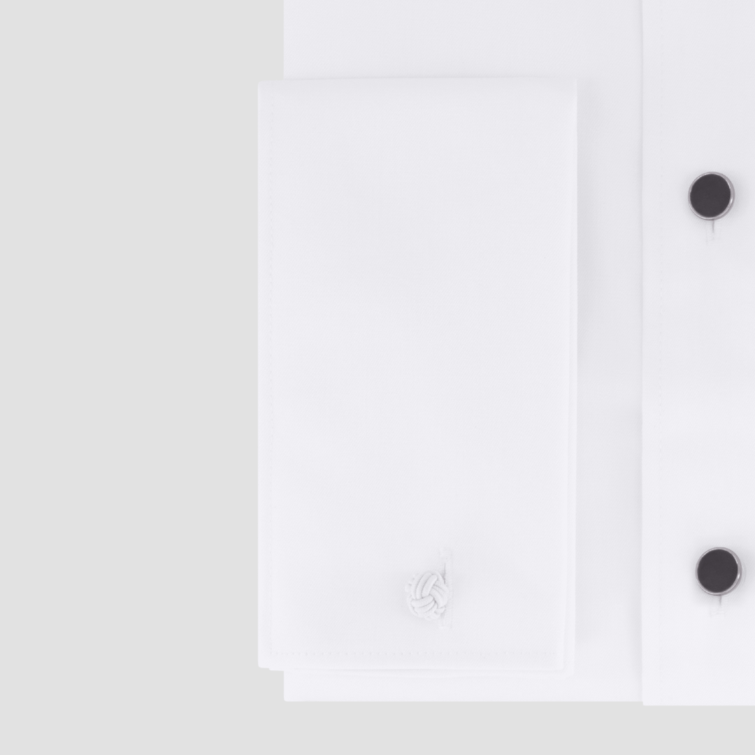 Jenson Mens Tapered Fit Pinot French Cuff Dinner Shirt in White