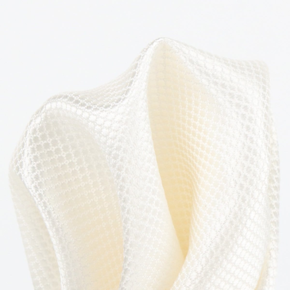 James Adelin Square Weave Luxury Pure Silk Pocket Square Off White