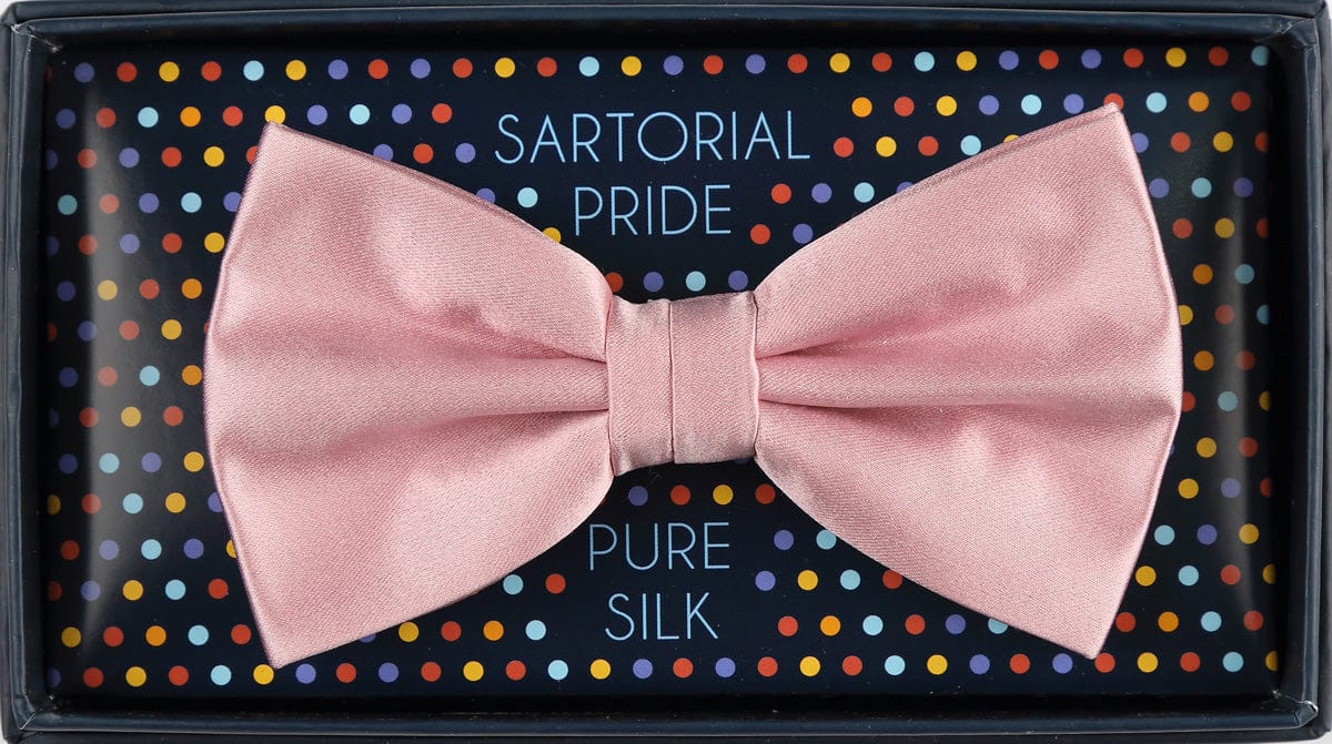 James Adelin Luxury Pure Silk Bow Tie in Soft Pink