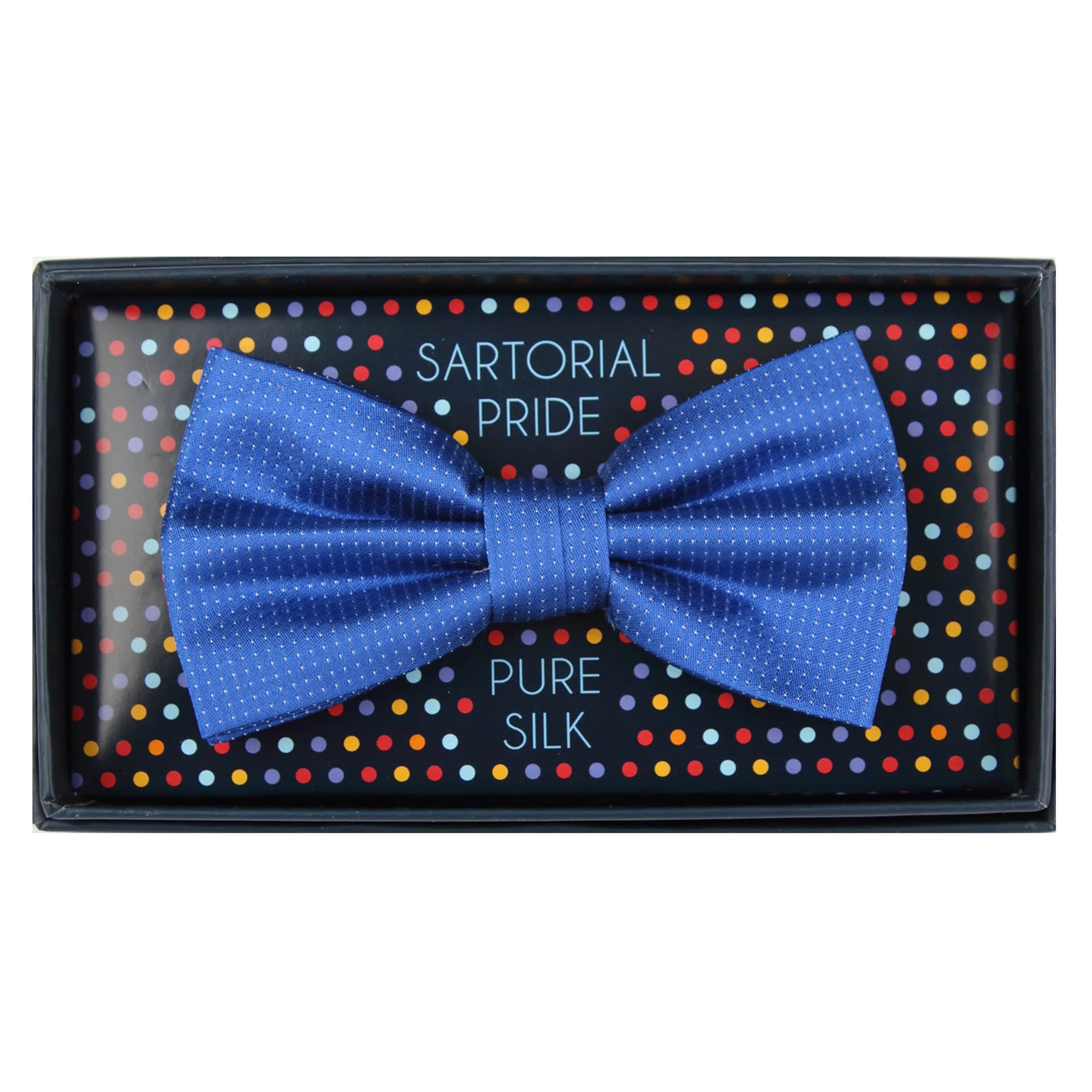 M19554B James Adelin Mens Silk Satin Pin Point Pre Tied Bow Tie