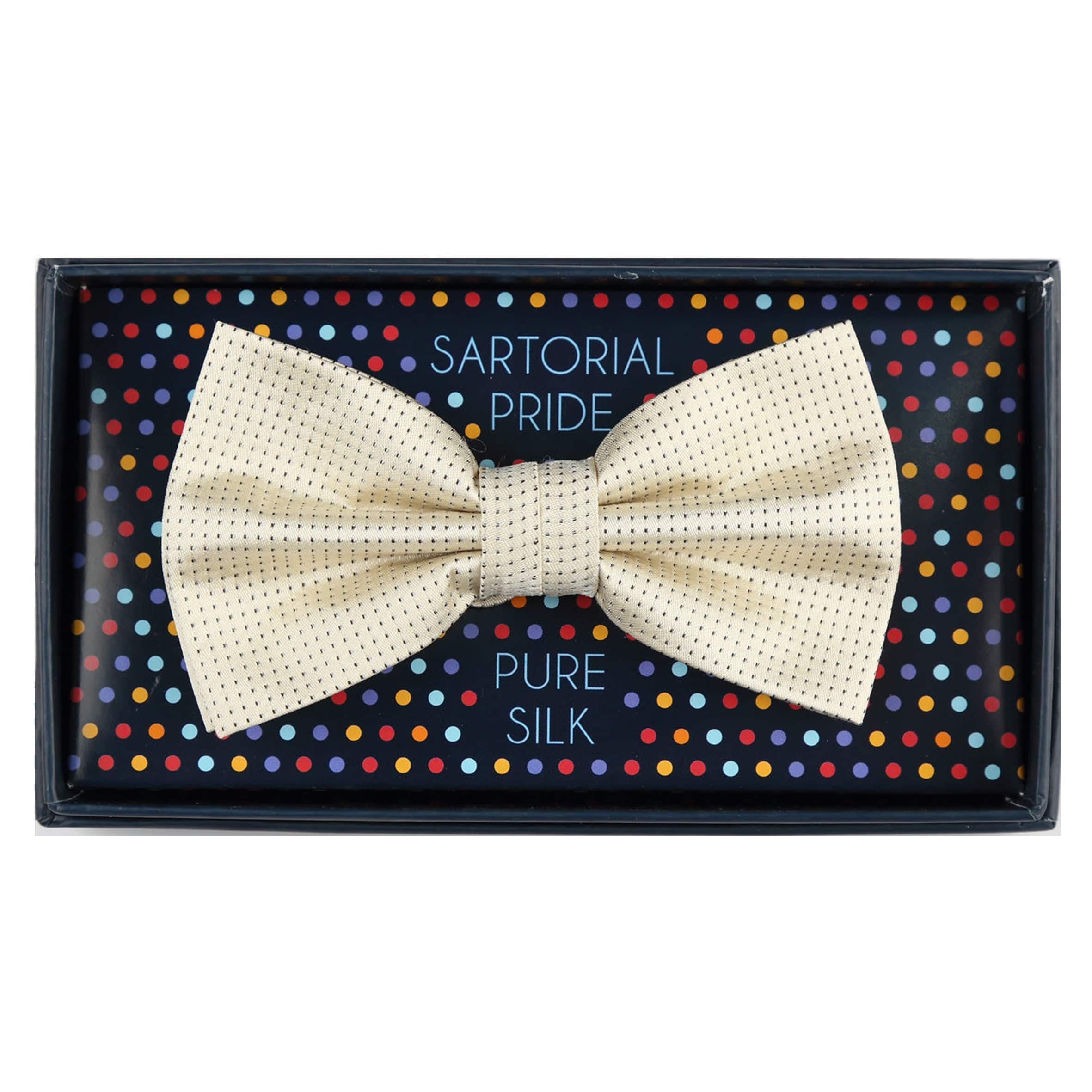 M19554B James Adelin Mens Silk Satin Pin Point Pre Tied Bow Tie
