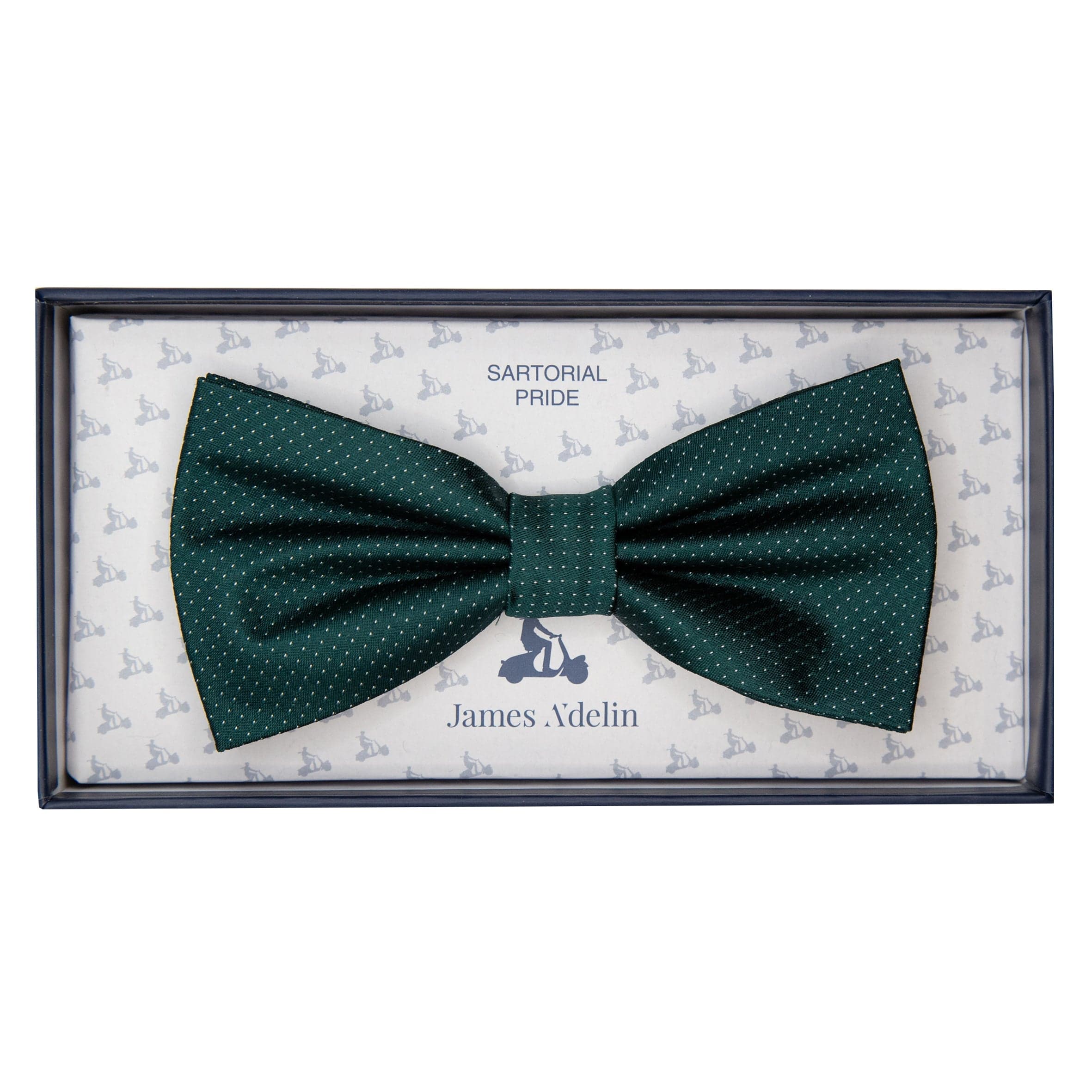 M19554B James Adelin Mens Silk Satin Pin Point Pre Tied Bow Tie