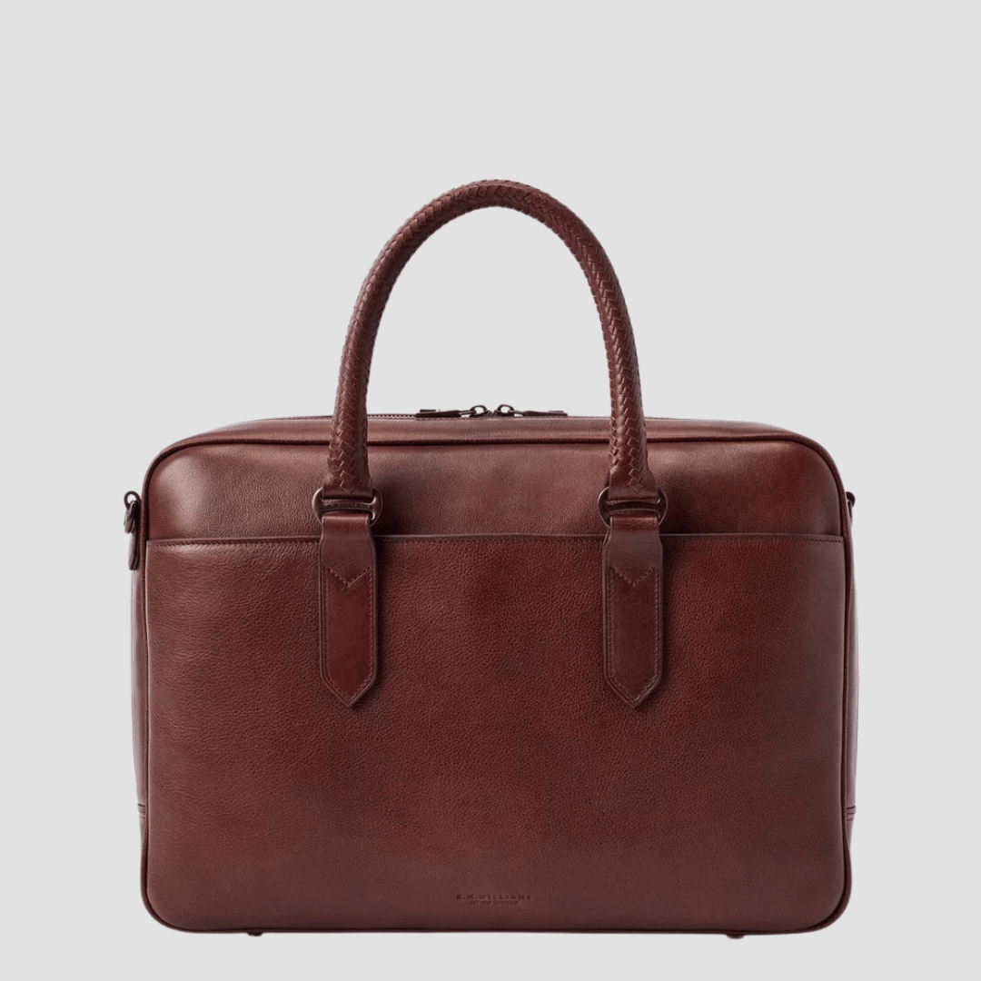 R.M. Williams Farrier Signature Leather Briefcase in Whiskey Leather - In Store Only