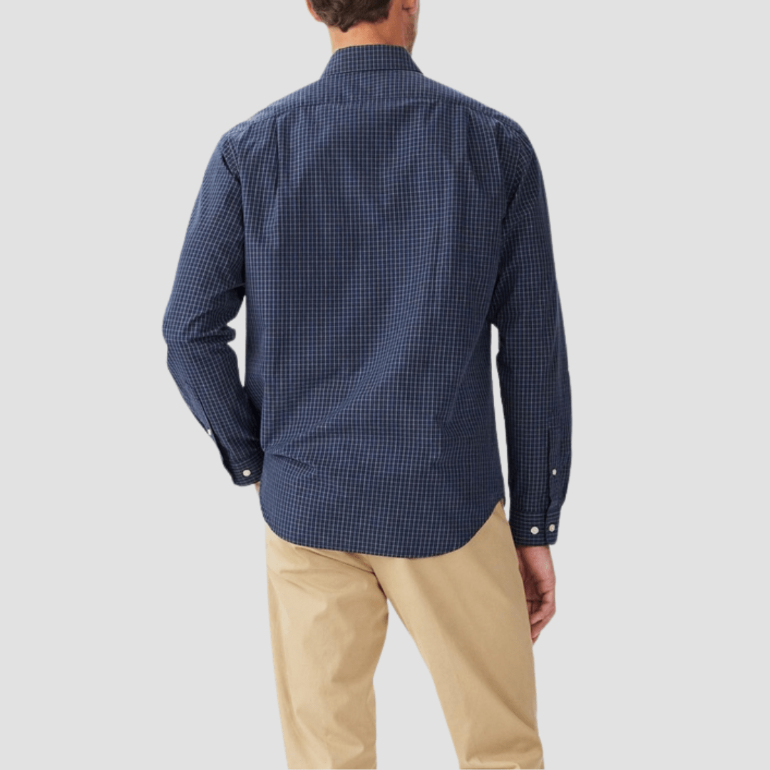 R.M. Williams Mens Kimberley Poplin Shirt Shirt in Navy Pure Cotton - In Store Only