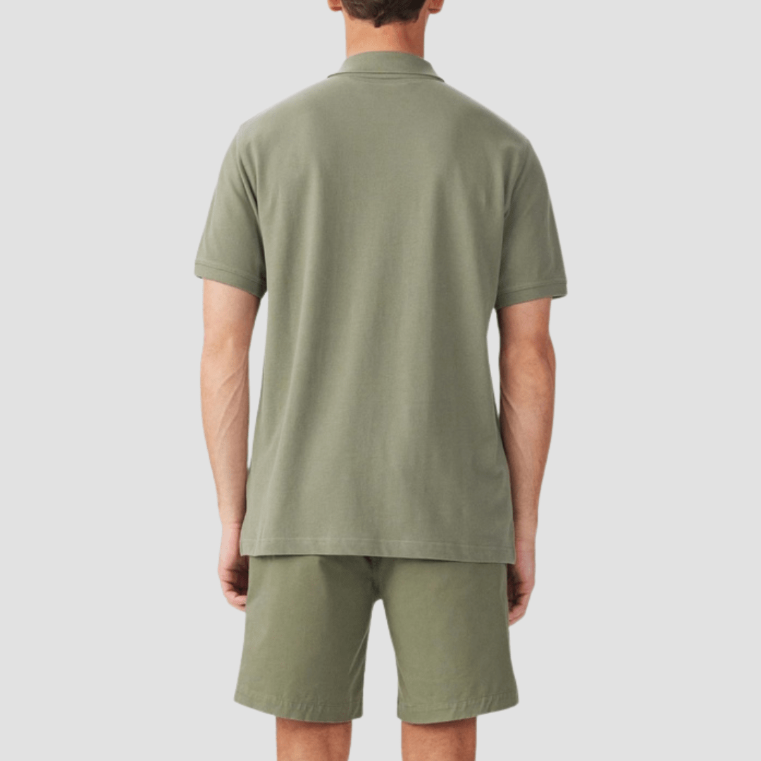 R.M. Williams Mens Rod Polo in Fatigue Pure Cotton - In Store Only