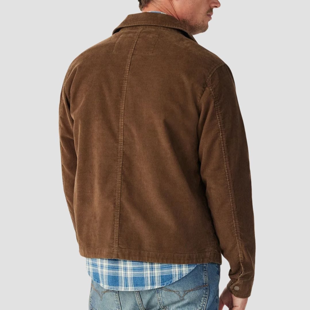 R.M. Williams Mens Munro Cord Harrington Jacket in Caramel - In Store Only