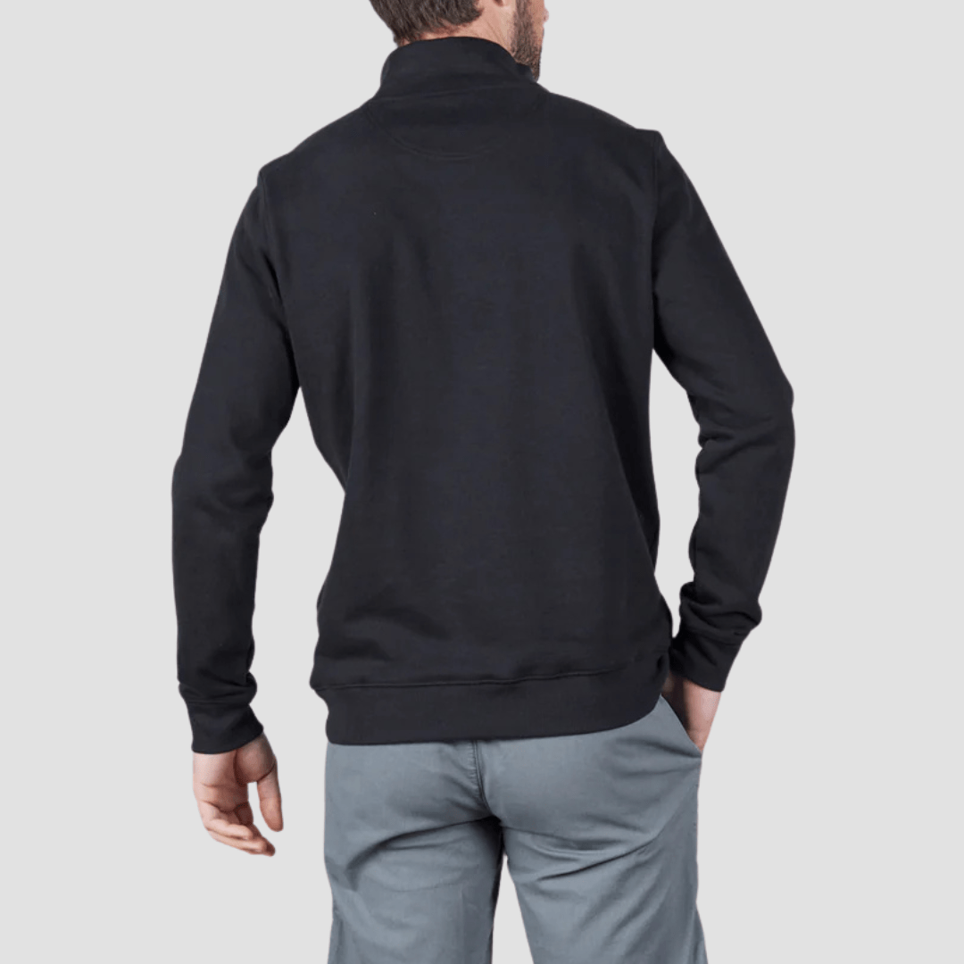 Rembrandt Champ Zip Sweater in Navy Pure Cotton