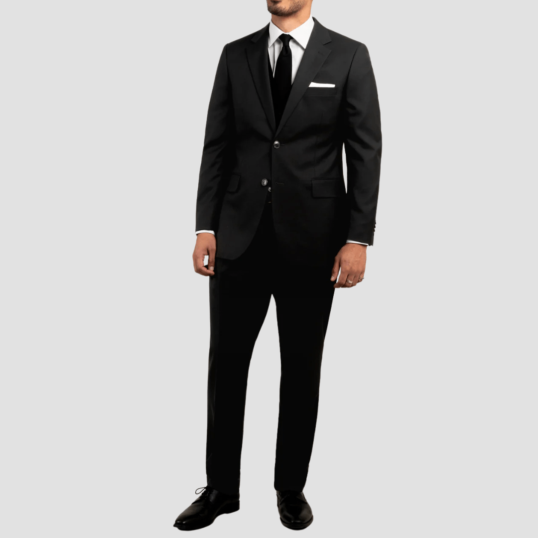 Rembrandt Original Fit Cooper Suit in Jet Black Pure Wool