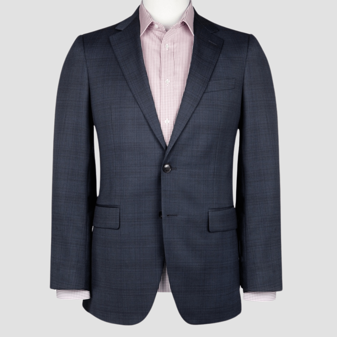 Rembrandt Original Fit Cooper Suit in Blue Check Pure Wool