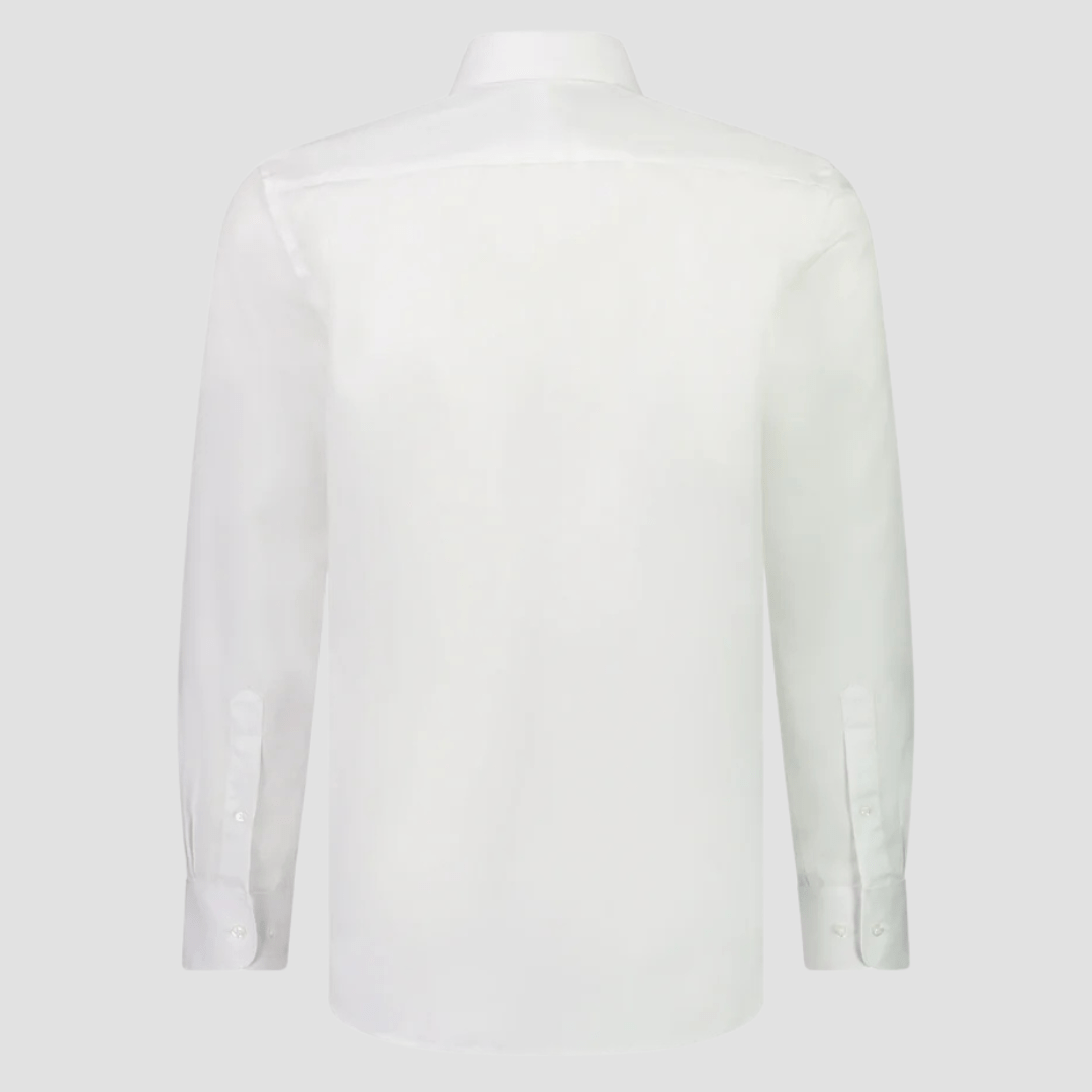 Rembrandt Mens Regular Fit Sinatra Shirt in White Pure Twill Cotton