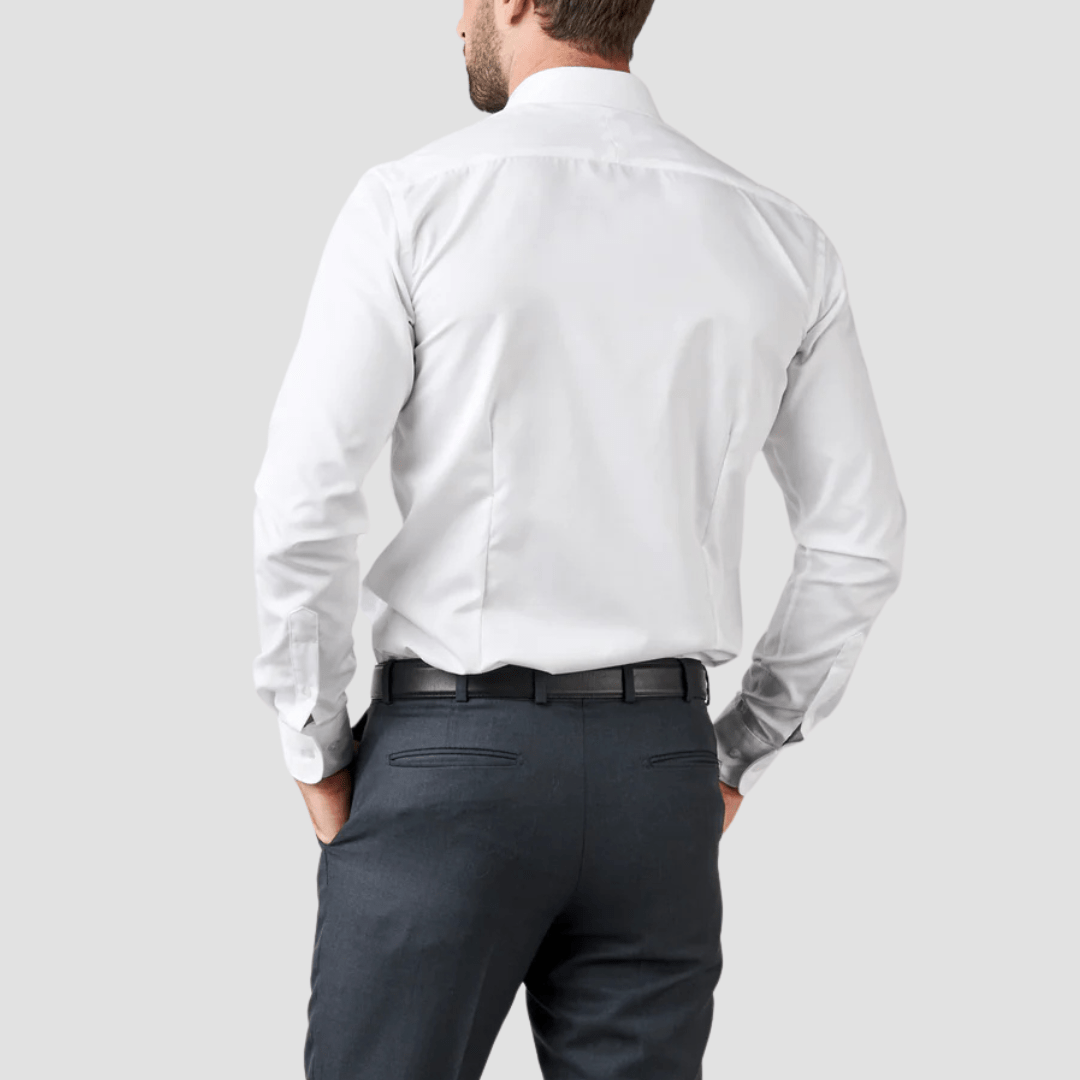 Rembrandt Mens Original Tailored Fit London Shirt in White Pure Fine Twill Cotton