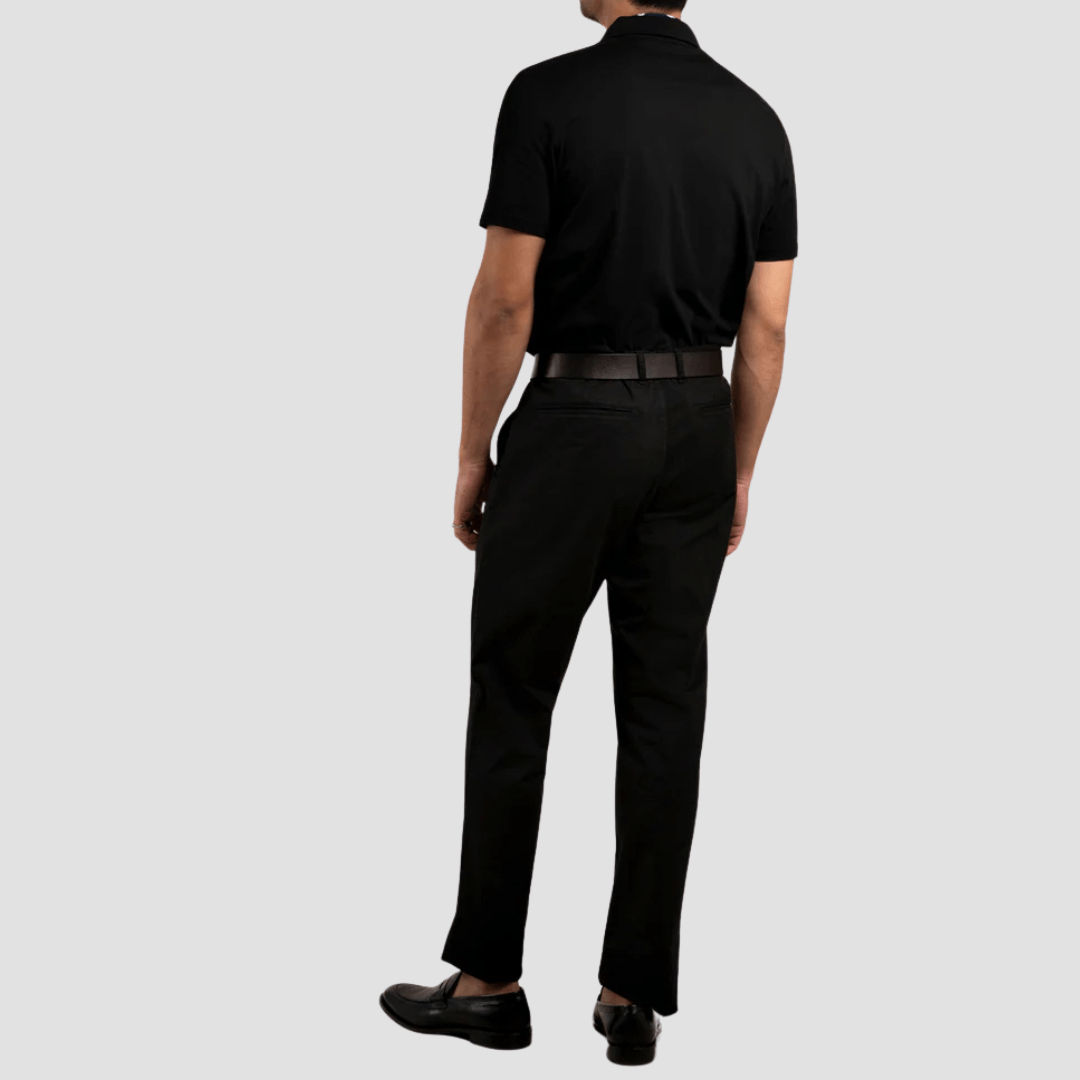 Rembrandt Relaxed Fit Tyler Mens Chino in Black Stretch Cotton