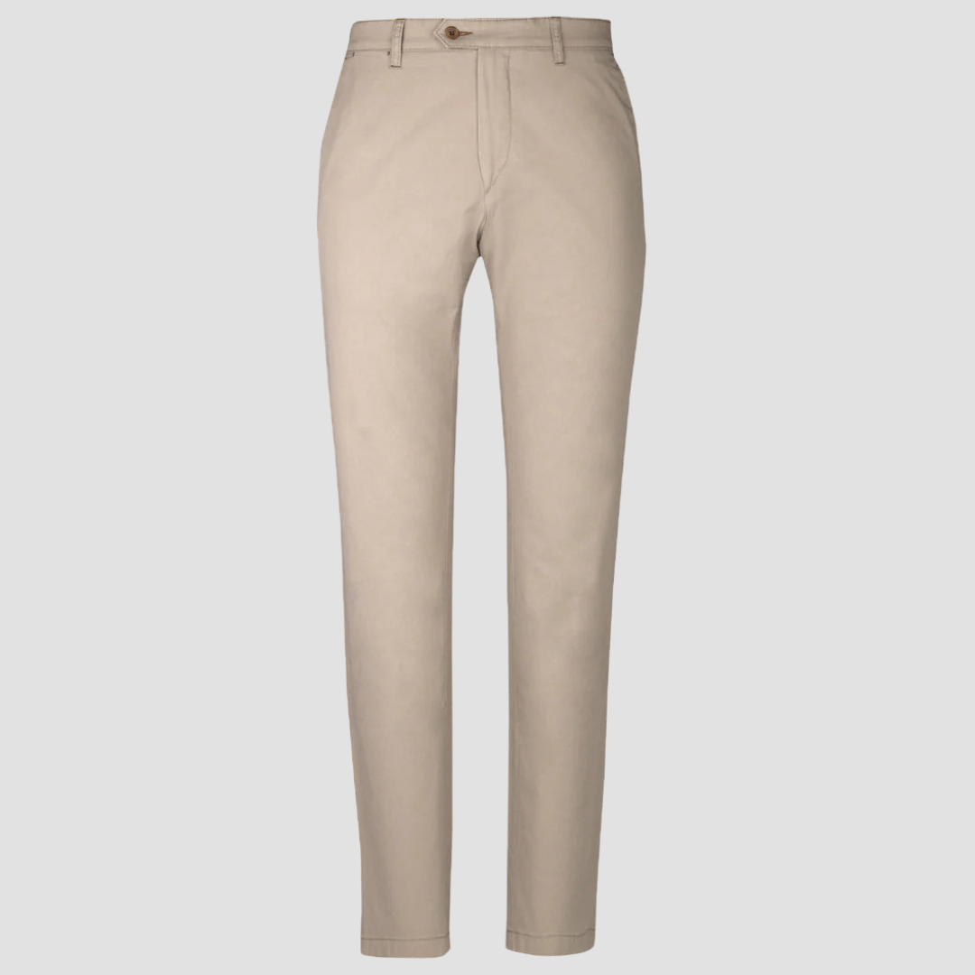 Rembrandt Relaxed Fit Tyler Mens Chino in Bone Stretch Pima Cotton
