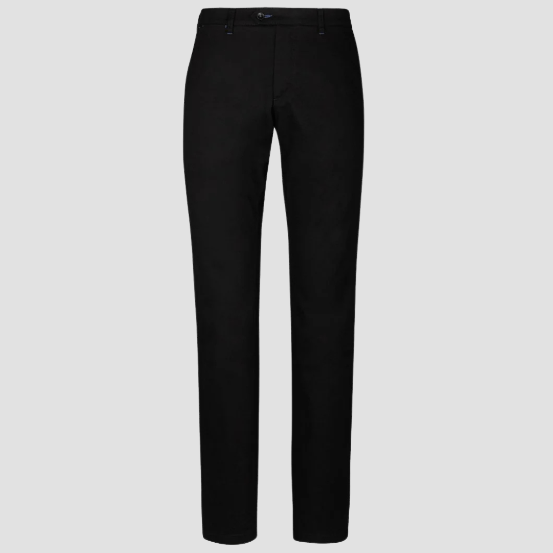 Rembrandt Slim Fit Soho Mens Chino in Black Pima Cotton Stretch