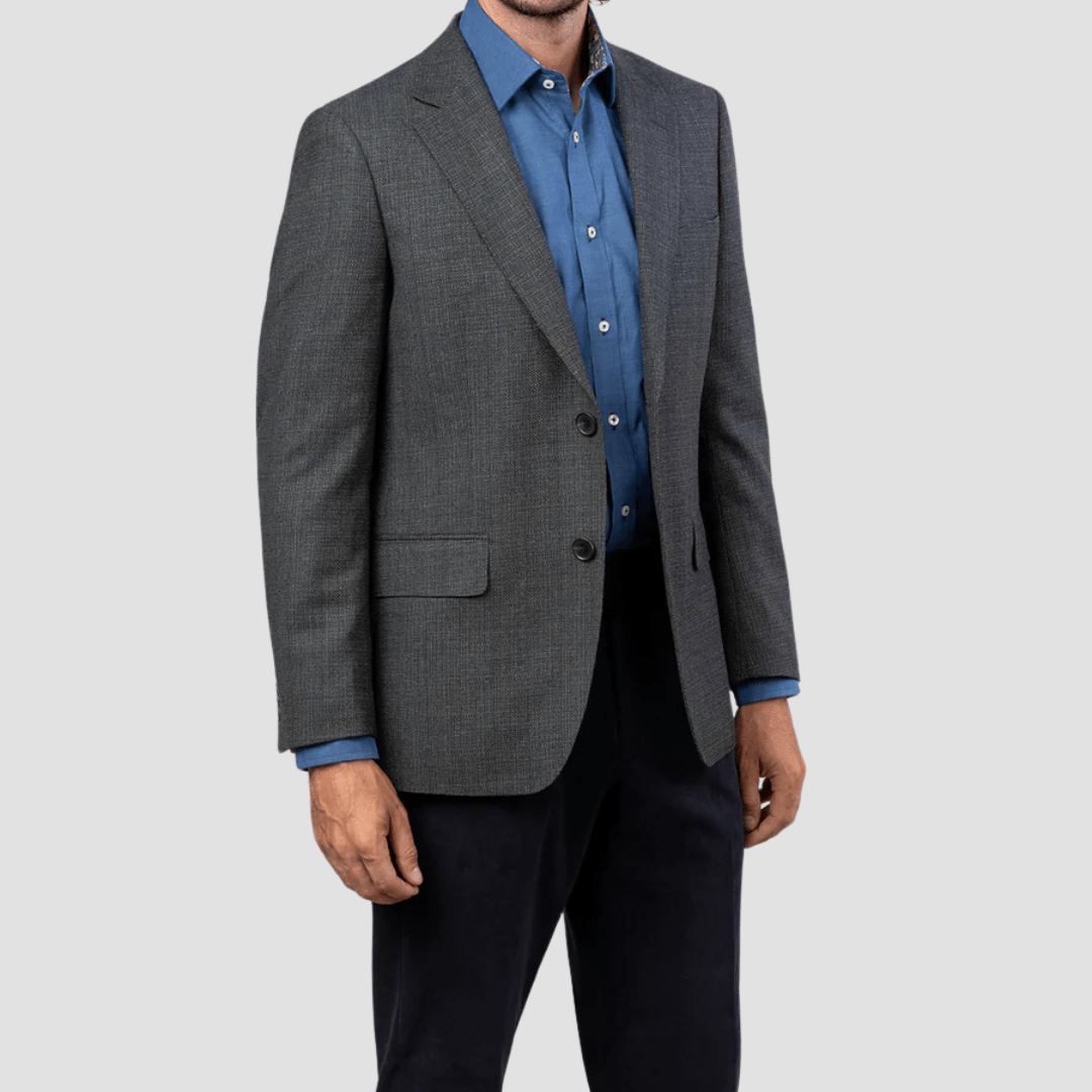 Rembrandt Tailored Fit Hawker Sports Jacket in Textured Dark Moss Green